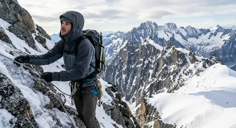 Giacca Hardshell tecnica per alpinismo